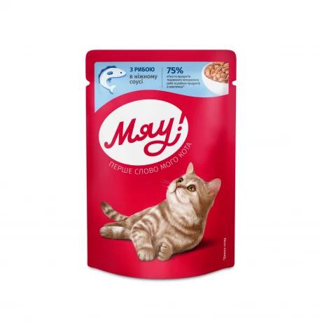 Корм Мяу для котів Риба в соусі 85г